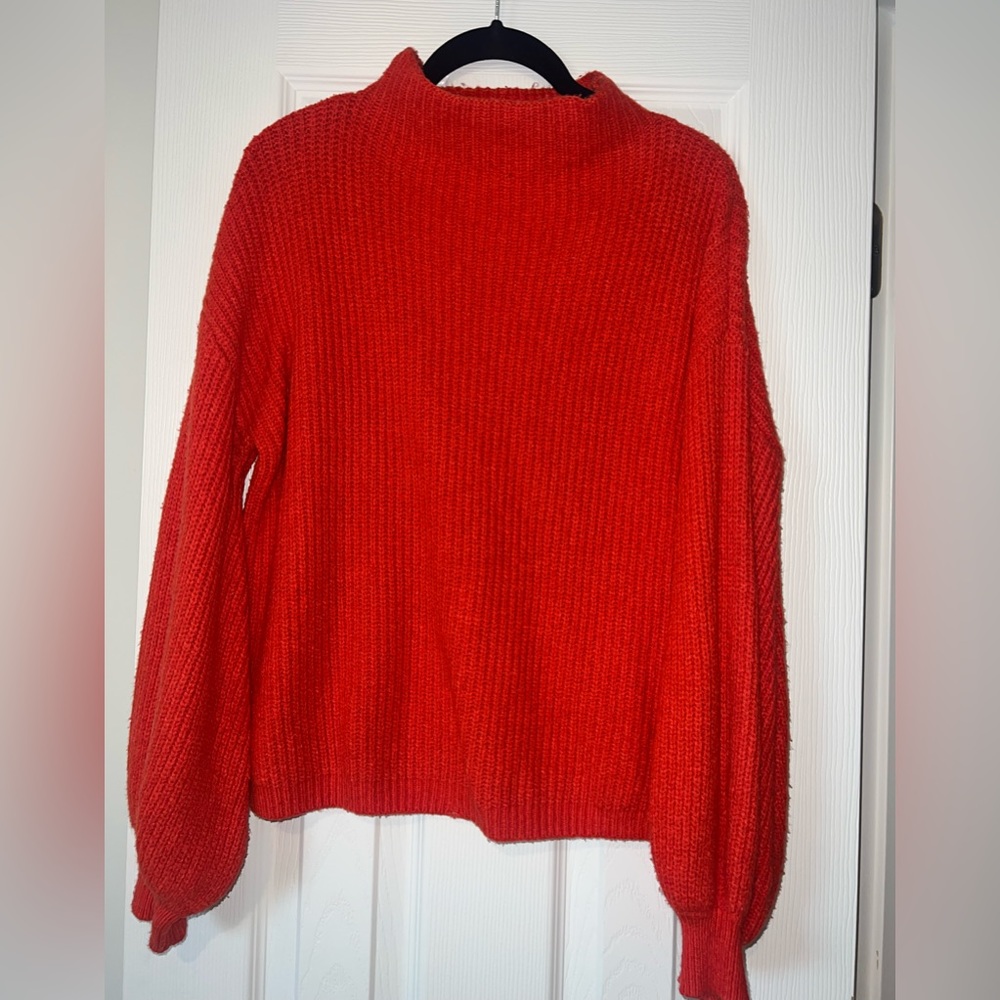 Target A New Day Bright Orange Mock Neck Sweater